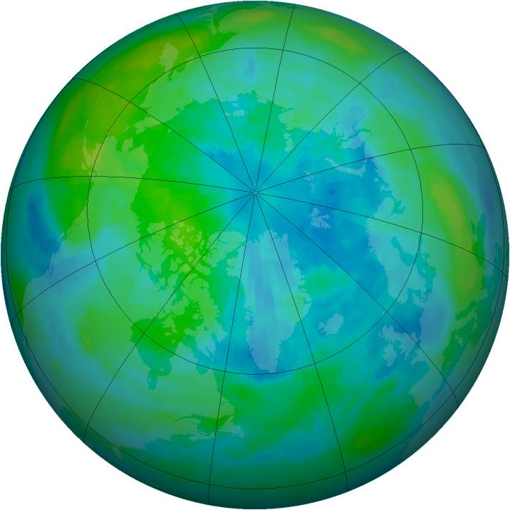 Arctic ozone map for 28 September 1990
